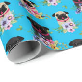Papier Cadeau Carlins Fawn et Noir avec cadeau aux fleurs (Coin rond)