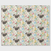 Papier Cadeau Carlins fawn mignons adorable chien (Plat)