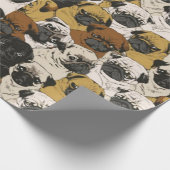 Papier Cadeau Carlins Grumpy / Drôle mignon Chiens Carlin Chiens (Coin)