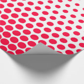Papier Cadeau Carmine Rouge Polka Dot Blanc moderne (Coin)