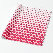 Papier Cadeau Carmine Rouge Polka Dot Blanc moderne (Déroulé)