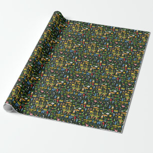 Papier Cadeau Carnaval brésilien, texture vintage plate.
