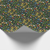 Papier Cadeau Carnaval brésilien, texture vintage plate. (Coin)