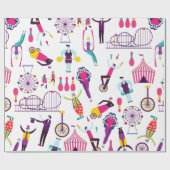 Papier Cadeau carnaval circus amusement park spectacle (Plat)