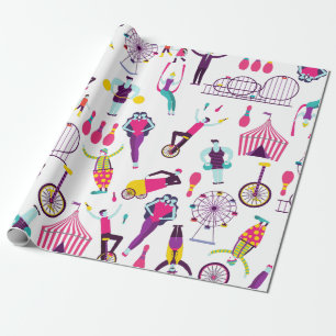 Papier Cadeau carnaval circus amusement park spectacle