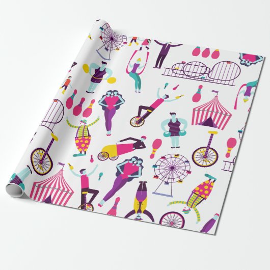 Papier Cadeau carnaval circus amusement park spectacle (Déroulé)