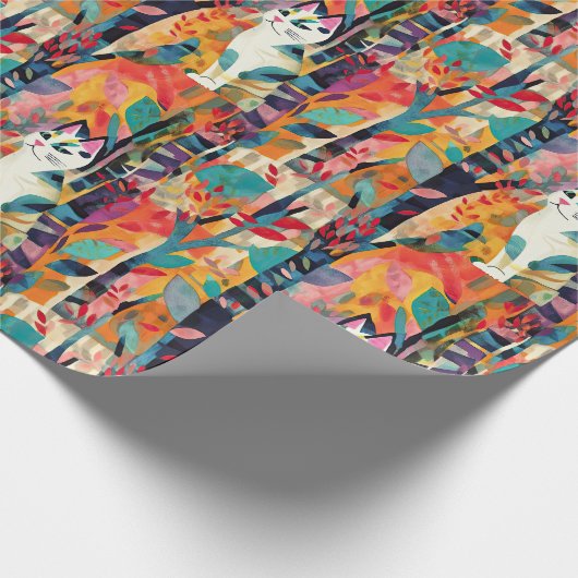 Papier Cadeau Carnaval de chats cubes (Coin)