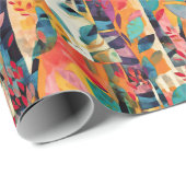 Papier Cadeau Carnaval de chats cubes (Coin rond)