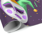 Papier Cadeau Carnaval de Mardi Gras (Coin rond)