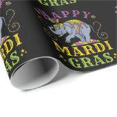 Papier Cadeau Carnaval des éléphants de Mardi Gras (Coin rond)