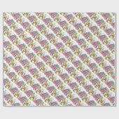 Papier Cadeau Caroleurs de Noël colorés (Plat)