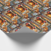 Papier Cadeau Carolina Dog Fireplace with Christmas Lights (Coin)