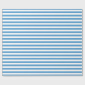 Papier Cadeau Caroline Bleu Blanc Simple Rayé Horizontalement (Plat)