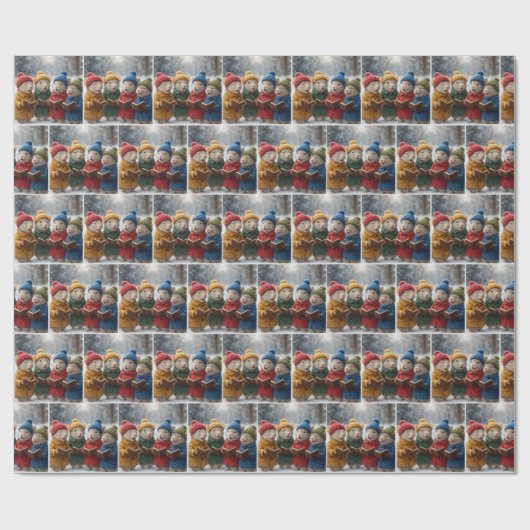 Papier Cadeau Caroling Christmas Mice In Snow (Plat)