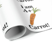 Papier Cadeau Carotte Je suis A+ Carotte drôle (Coin rond)