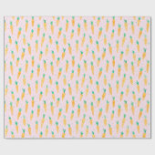 Papier Cadeau Carottes d'aquarelle rose (Plat)