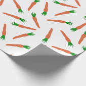 Papier Cadeau Carottes orange, verte et blanche (Coin)