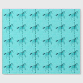Papier Cadeau Carousel Horse - Turquoise et Aqua (Plat)