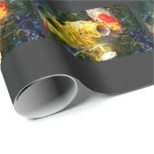 Papier Cadeau Carpe jaune koi et poisson rouge à la surface de l (Coin rond)