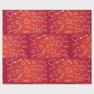 Papier Cadeau Carquois de Cupidon : motif d'amour géométrique ab