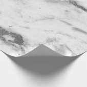 Papier Cadeau Carrara Marbre blanc Gris Argent Gris Brise minimu (Coin)