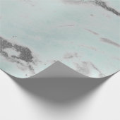 Papier Cadeau Carrara Marbre Tiffany Pale Aqua Grey Argent (Coin)