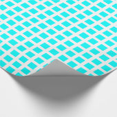 Papier Cadeau Carré 02 - Cyan en blanc (Coin)