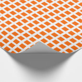 Papier Cadeau Carré 02 - Orange sur blanc (Coin)