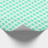 Papier Cadeau Carré 02 - Turquoise sur Blanc (Coin)