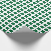 Papier Cadeau Carré 02 - Vert forestier sur blanc (Coin)