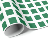 Papier Cadeau Carré 02 - Vert forestier sur blanc (Coin rond)