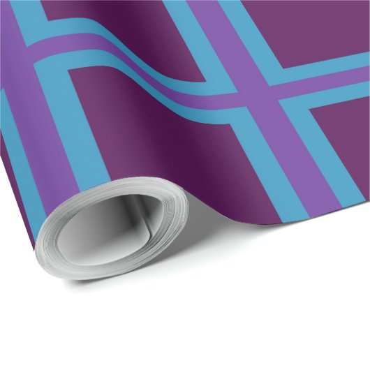 Papier Cadeau Carré bleu et violet (Coin rond)
