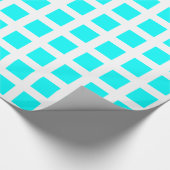 Papier Cadeau Carré - Cyan en blanc (Coin)