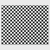 Papier Cadeau Carré de À damiers noir et blanc (Plat)