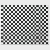 Papier Cadeau Carré de À damiers noir et blanc (Plat)