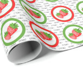 Papier Cadeau Carré de fraises (Coin rond)