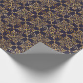 Papier Cadeau Carré de la marine et de l'or Manadala (Coin)