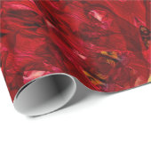 Papier Cadeau Carré de la Tulipe rouge (Coin rond)