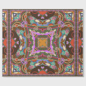 Papier Cadeau carré de soie foulard ou mouchoir design motif (Plat)