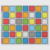 Papier Cadeau Carré du style de bande dessinée (Plat)