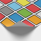 Papier Cadeau Carré du style de bande dessinée (Coin)