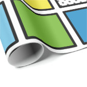 Papier Cadeau Carré du style de bande dessinée (Coin rond)