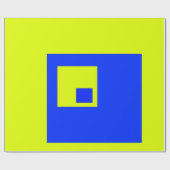 Papier Cadeau Carré jaune et bleu (Plat)