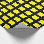 Papier Cadeau Carré - Jaune sur Noir (Coin)