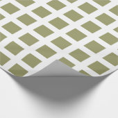 Papier Cadeau Carré - Khaki blanc (Coin)