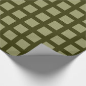 Papier Cadeau Carré - Khaki sur l'olive foncée (Coin)