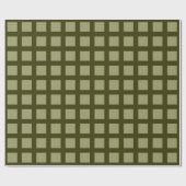 Papier Cadeau Carré - Khaki sur l'olive foncée (Plat)