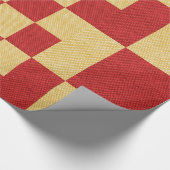Papier Cadeau Carré Or Et Rouge (Coin)