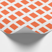 Papier Cadeau Carré - Orange d'automne sur blanc (Coin)