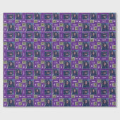 Papier Cadeau Carré Photo Classe Année Purple (Plat)